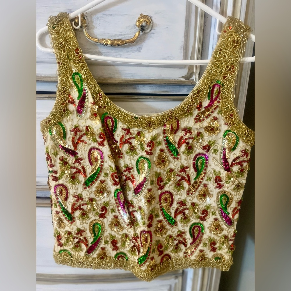 Vintage Glamour sequin beaded top 50s 60s